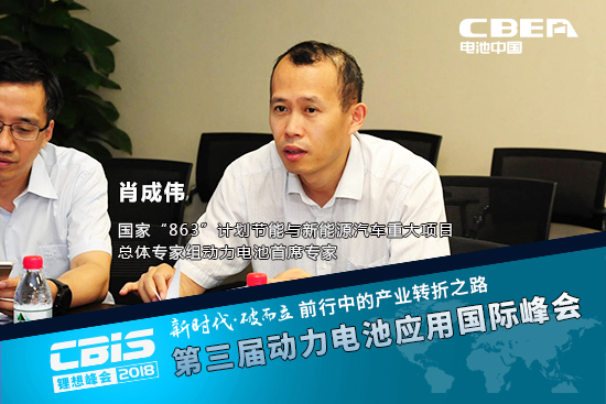 肖成偉，國家“863”計劃節能與新能源汽車重大項目總體專家組動力電池首席專家